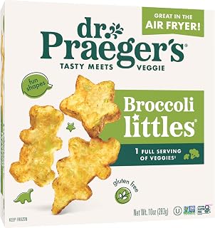 Dr. Praeger's Kids Broccoli Littles Gluten-Free Veggie Bites - Non-GMO Soy-Free Frozen Snacks for Kids, 10 oz