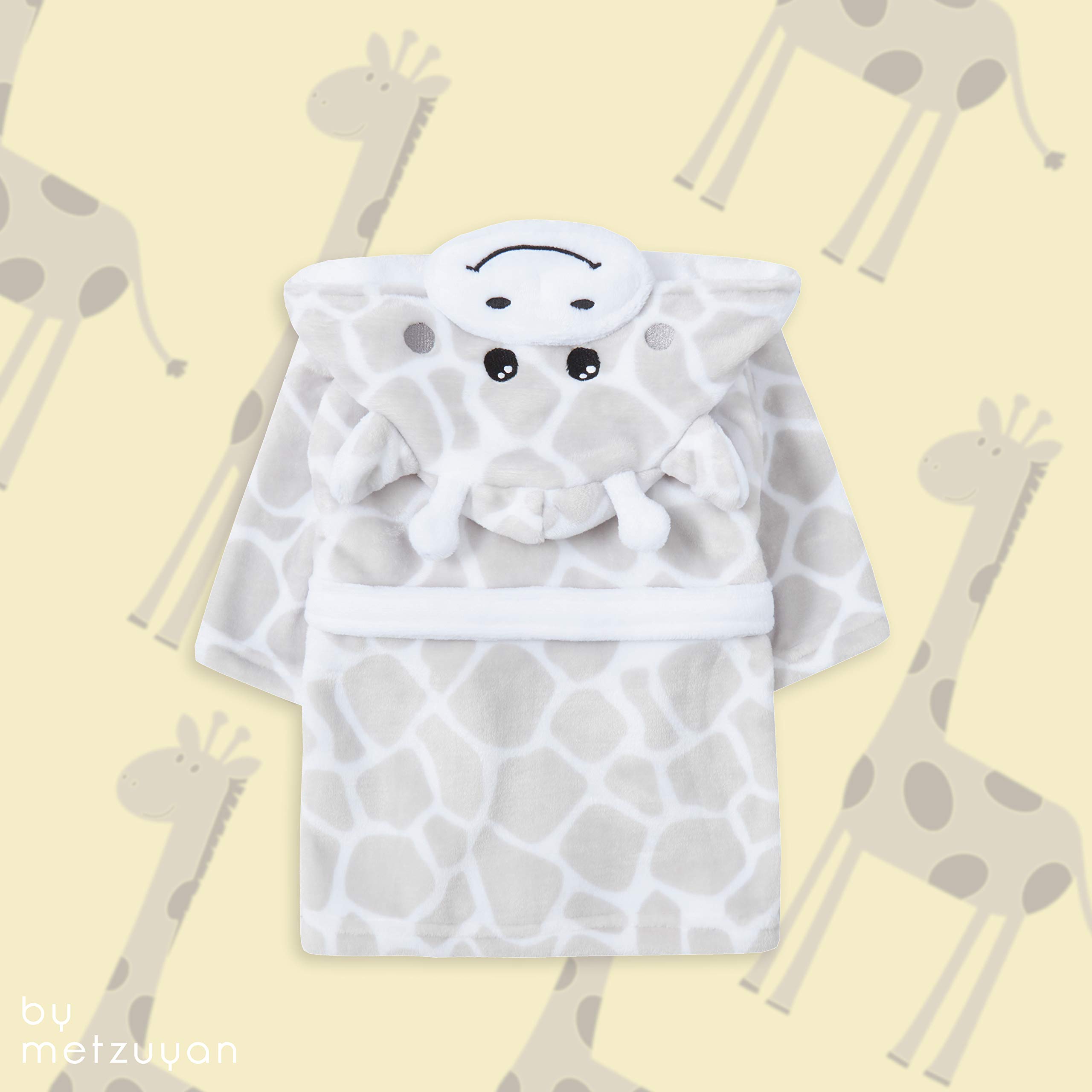 Peignoir bébé fille garçon en peluche motif girafe Metzuyan