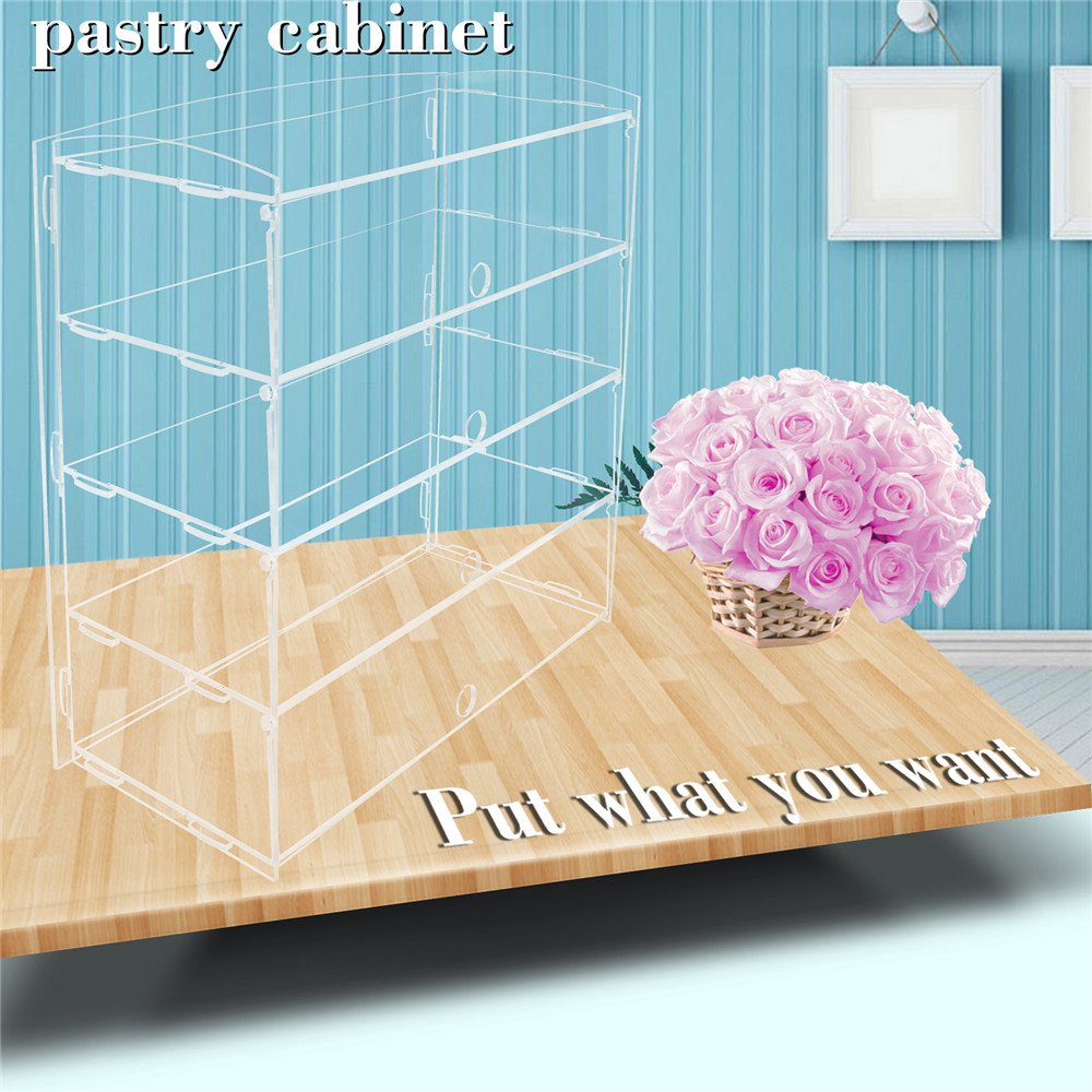 Expositor de acrílico para pasteles y cupcakes, marca Fobuy, acrílico, 4 niveles