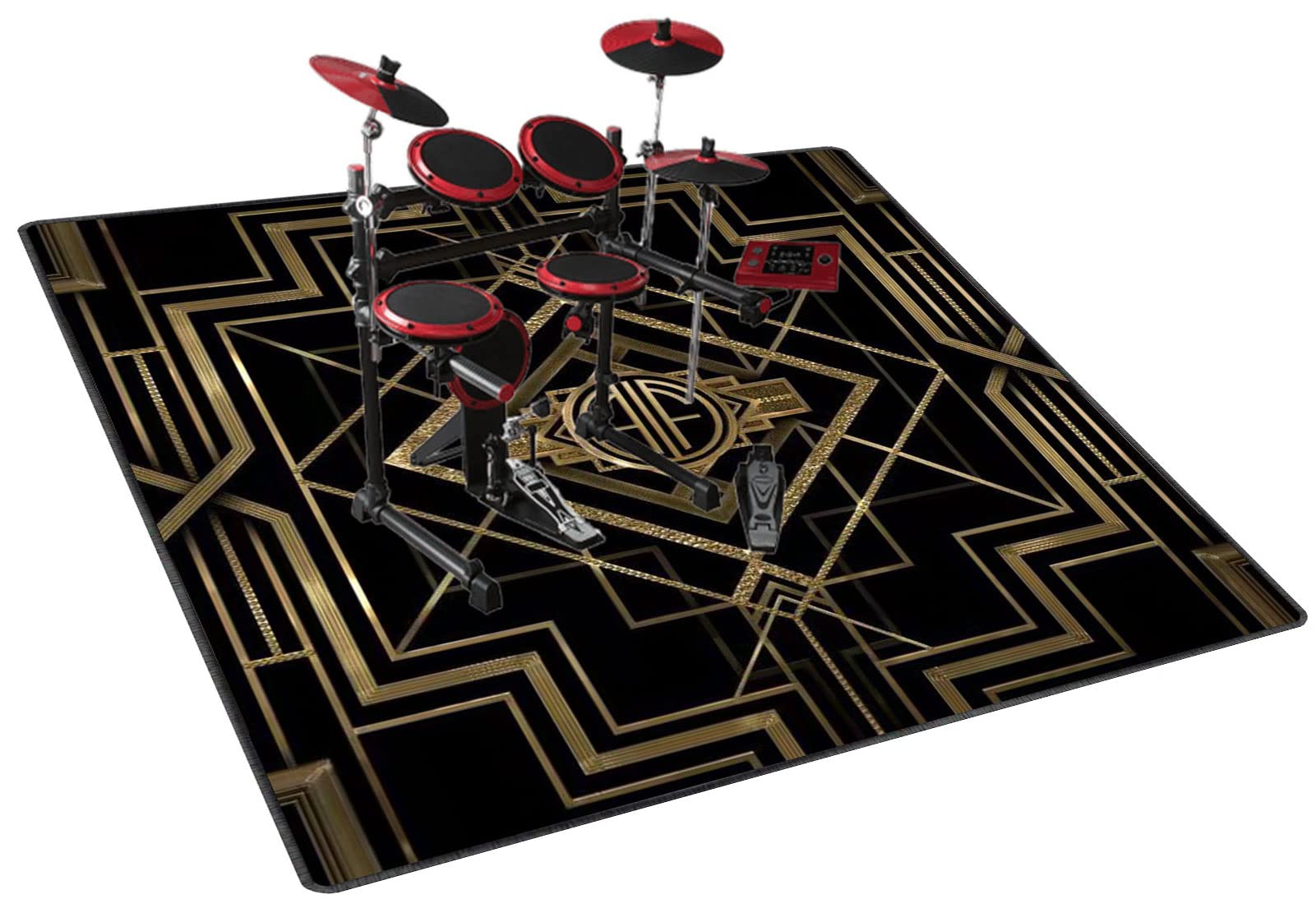 Qqdd E - 16 Square Drum Rug Drum Mat Soundproof Mat - Professional Drum Carpet Percussion Electronic Drums Bass Drum Snare Drums Musical Instrument Mat Drums Set Rug - Non-Slip Drum Rugs (100Cm - 160Cm)