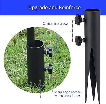 4Pcs Steel Torch Stakes Outdoor Torch Stand Stake, Metal Ground Spike Replacement Stakes Suitable for Solar Lights,Landscape Flame, Flagpoles (4)