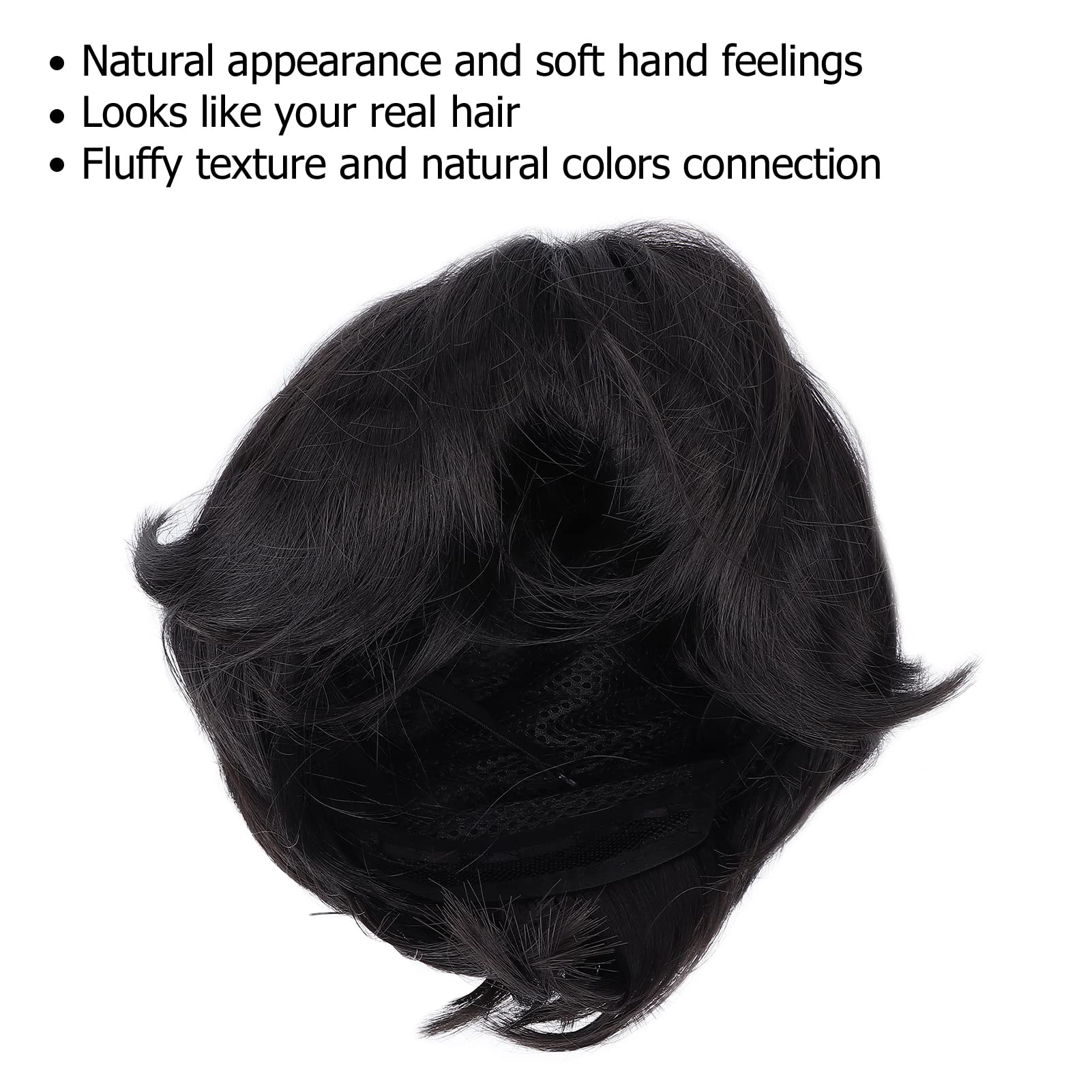 Men Short Wig, Black Finely Trimmed Wigs with Shapes Designed by Professional Hair Stylists - Image 2