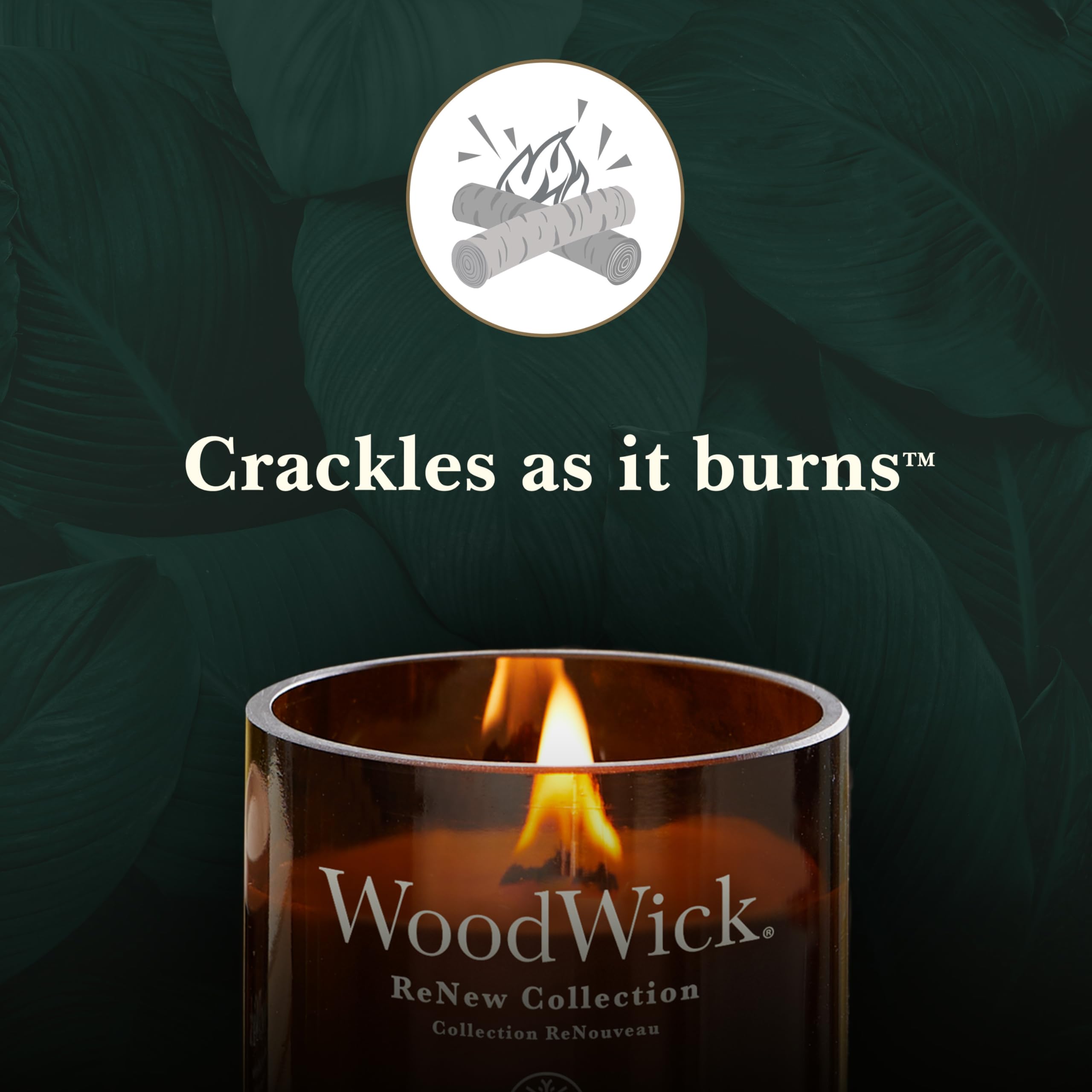 WoodWick ReNew Candela profumata con stoppino scoppiettante | Candela grande di Cherry Blossom & Vanilla | Cera di cocco e soia a base vegetale | Materiali riciclati | Perfetta idea regalo per Donna