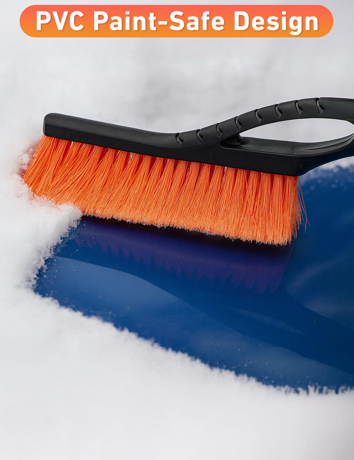 EcoNour 27" Aluminum Ice Scrapers for Car Windshield | Car Window Scraper and Snow Brush with Ergonomic Foam Grip Winter Accessories (Orange): Orange & Red 27"