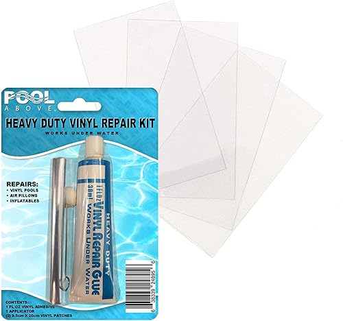 Miniatura 3 de Kit de parches de reparación de vinilo resistente  Pegamento adhesivo de cemento de vinilo y parches de colores para inflables, barcos, balsas,