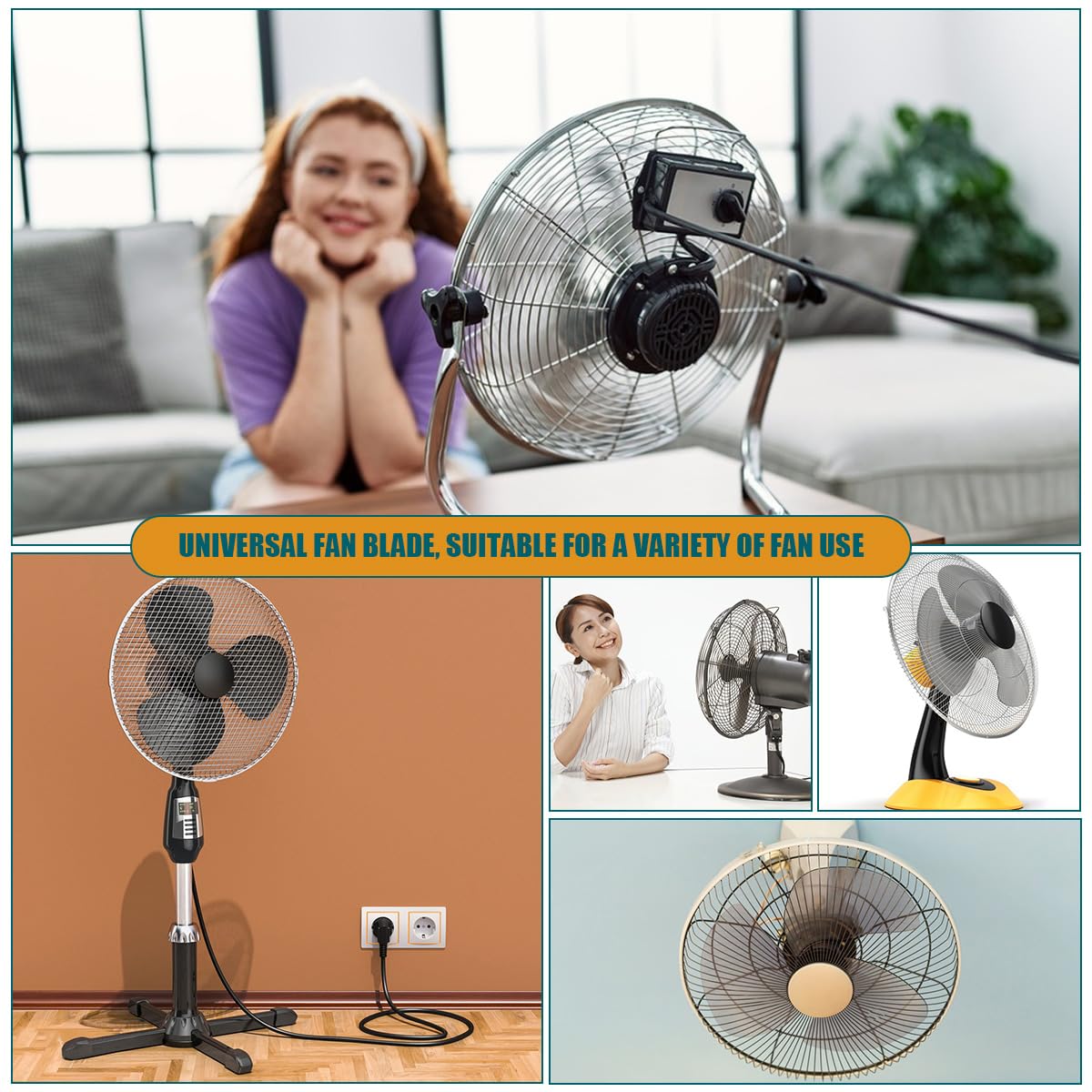 Cuchillas de ventilador de plástico de 16 pulgadas, ventilador universal para el hogar, ventilador de mesa, repuesto de aspas de ventilador eléctrico, accesorios generales para ventilador 7
