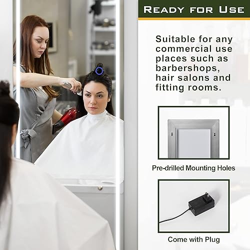 Miniatura 6 de NicBex Espejo de longitud completa de 63 x 16 pulgadas con luces LED espejo de pie independiente espejo montado en la pared ajuste de color