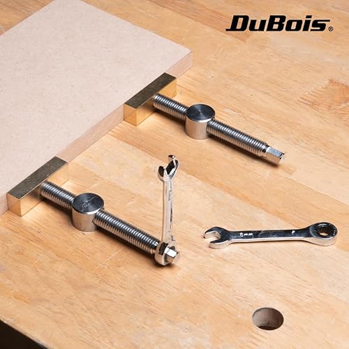 Miniatura 5 de DuBois 51059 Abrazaderas de banco para perro de 34 pulgadas (0.748 in)  Topes de abrazadera de tornillo ajustables en ángulo de banco de trabajo de