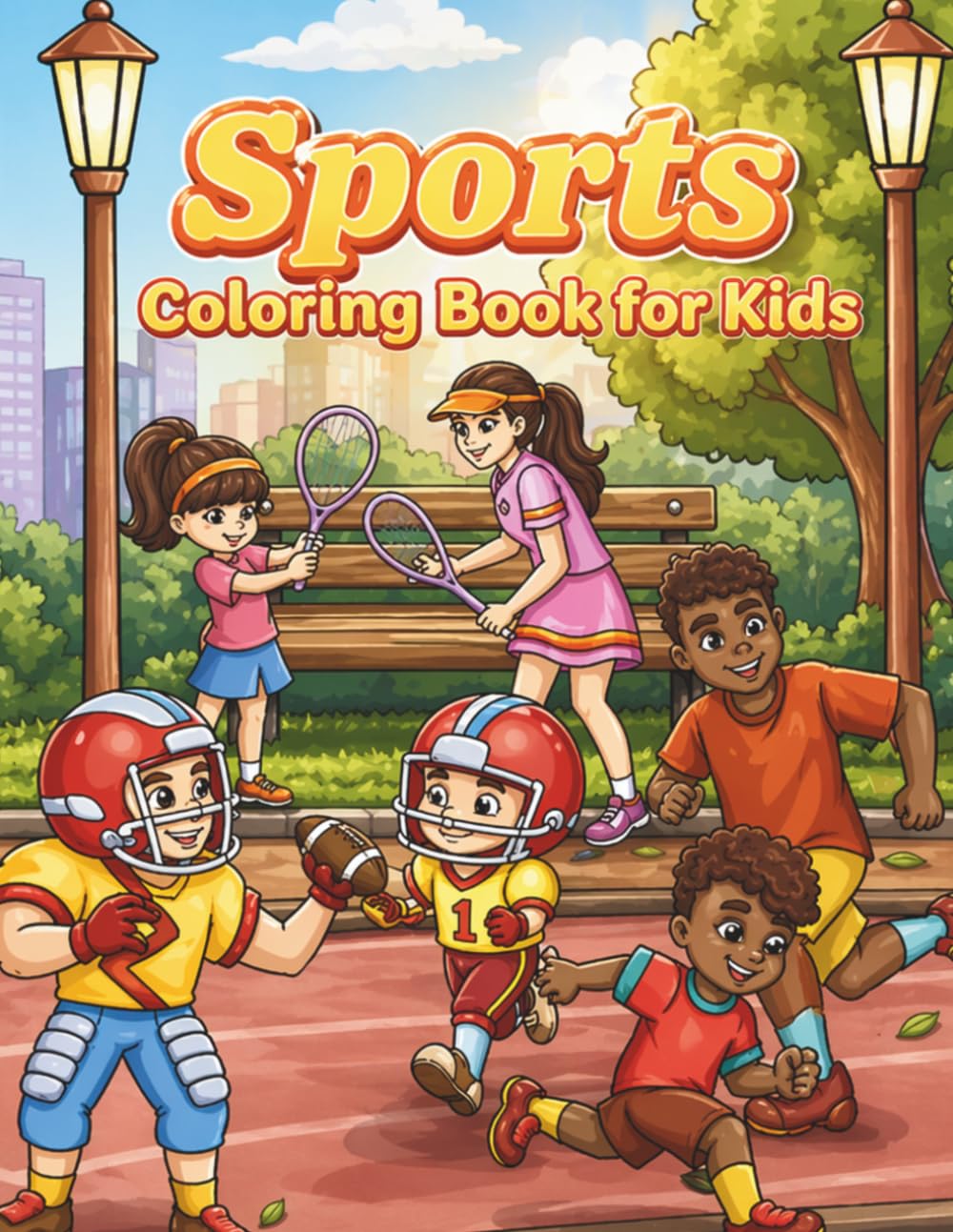 Sports Coloring Book for Kids: Fun Sports Scenes Featuring Kids and Family Moments Playing Basketball, Baseball, Soccer, and More