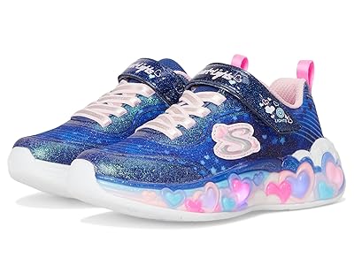 SKECHERS KIDS Eternal Heart Lights 302696L (Little Kid/Big Kid) Girls Shoes Navy/Multi