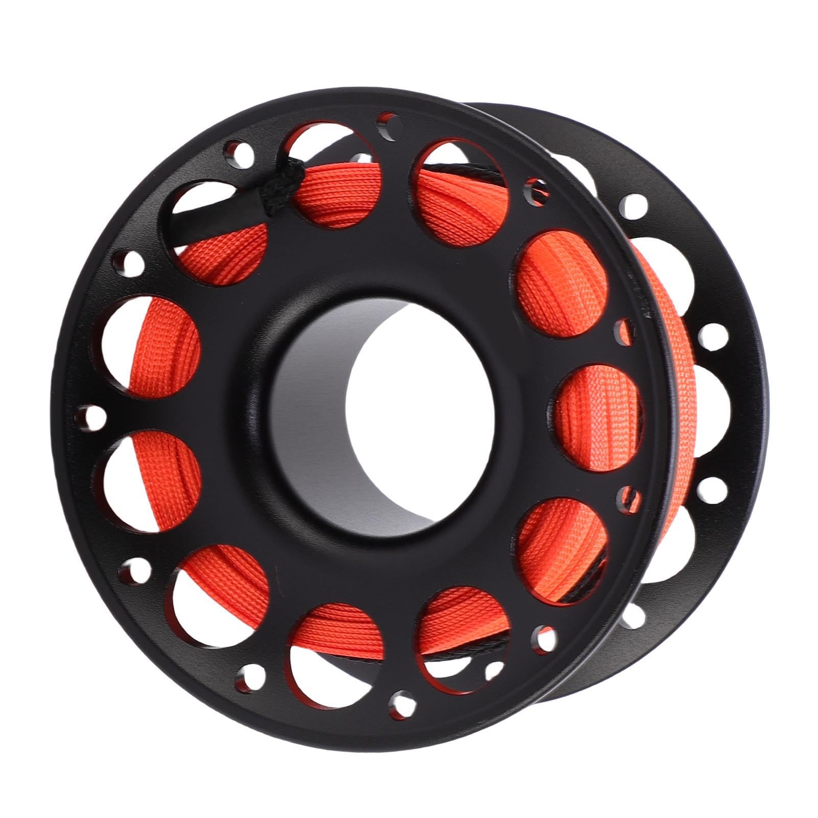 Moulinet de Plongée, Bobine de Doigt en Alliage d'aluminium de qualité Aéronautique avec Ligne en Acier Inoxydable étendue de 30 Mètres, Mousquetons à Double extrémité et Libération de