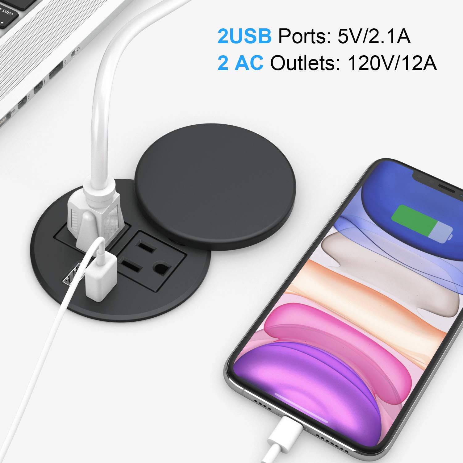 Buy Desktop Power Grommet with Wireless Charger,Countertop Power