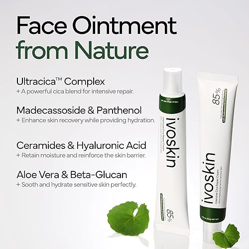 Miniatura 6 de Crema reparadora intensiva de cica, crema coreana de dexpantenol, restaura la barrera cutánea, previene brotes de acné, crema de cuidado ultra