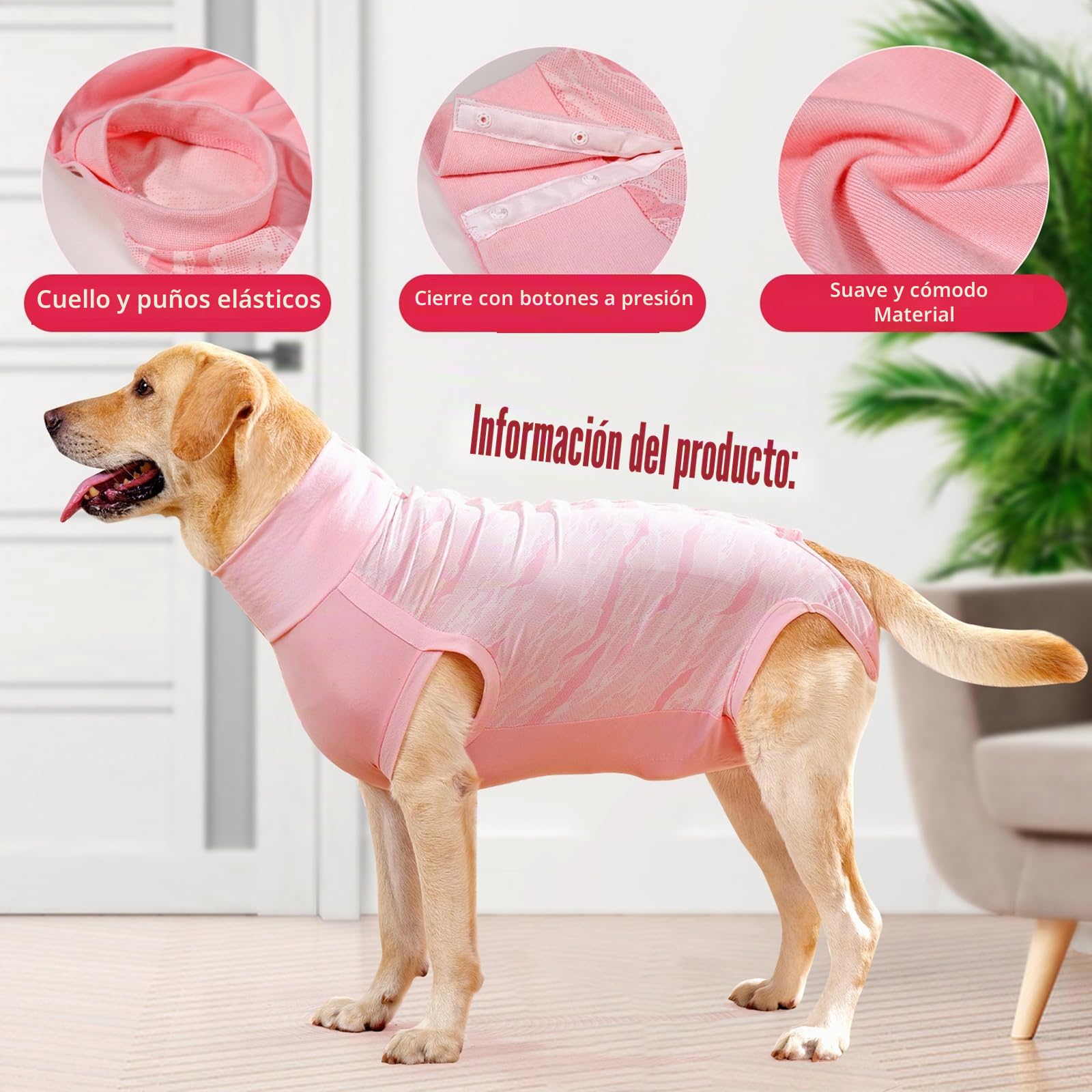 Dotoner Traje de recuperación de cirugía para Perros,Chaleco de recuperación para Perros y Gatos, Ropa quirúrgica médica para Cachorros,Alternativa de Cuello Electrónico y Cono