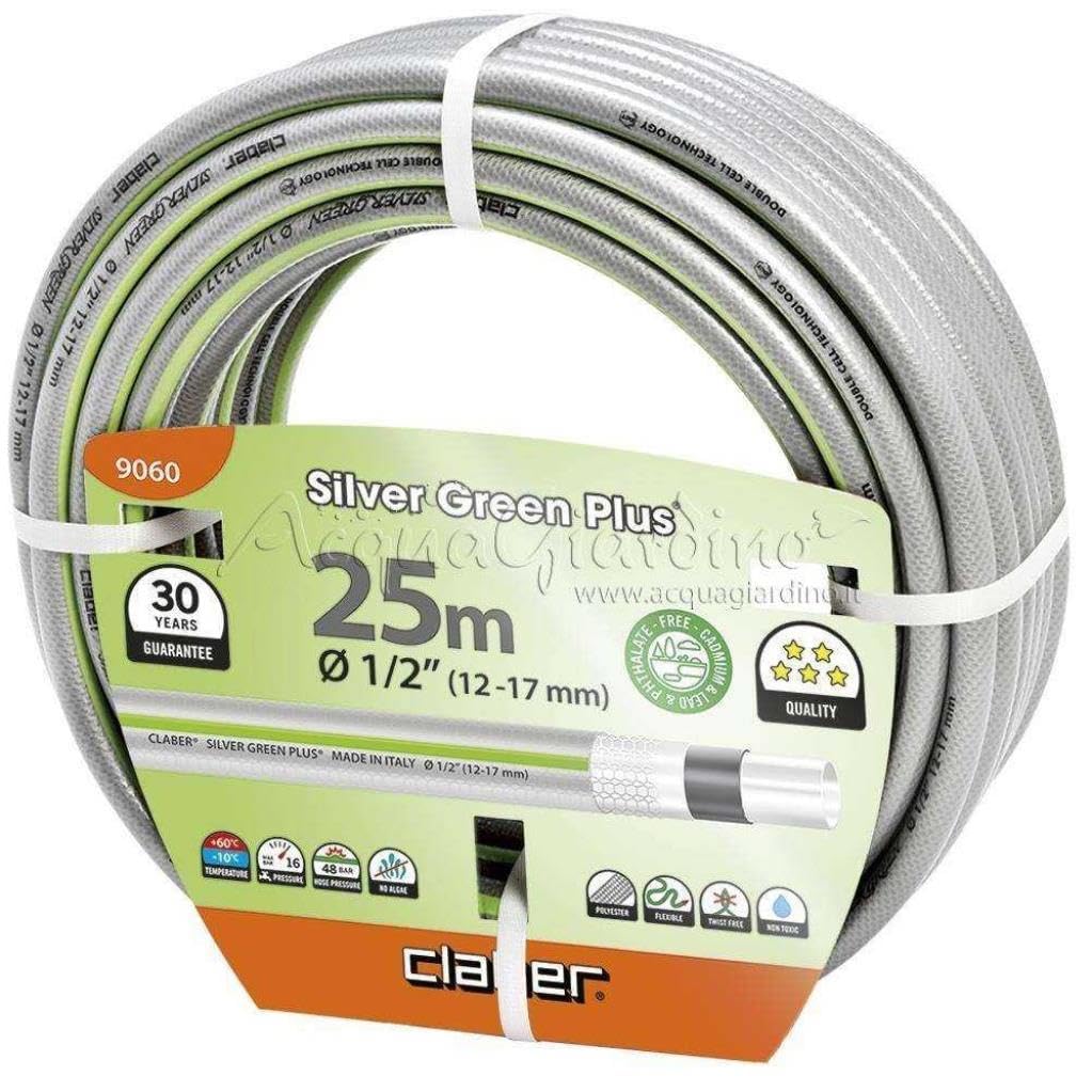 Claber 9060 Silver Green Plus Hortum 1/2İnç, 25 Metre