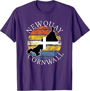 Newquay Cornwall Cornish Map Distressed Celtic Sunset Gift T-Shirt
