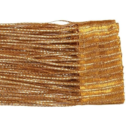 DFGBAPKBL beaded door curtain Sparkling Beaded Tassel Curtain | Decorative String Divider For Doorways, Boho Chic Room & Wedding Decor(Gold)