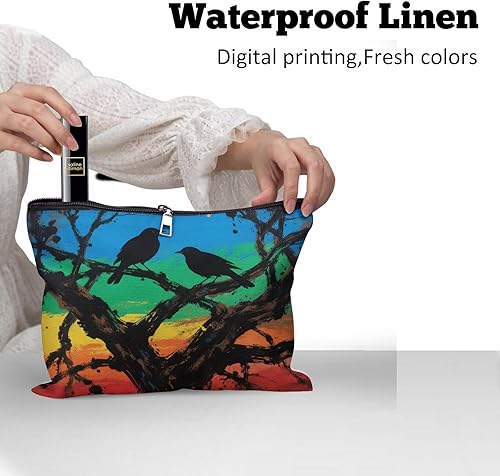 Miniatura 4 de Cafl Bolsa de maquillaje para mujeres y niñas, organizador de viaje portátil de gran capacidad, 10 x 8 pulgadas, Astrología planetas mágicos02