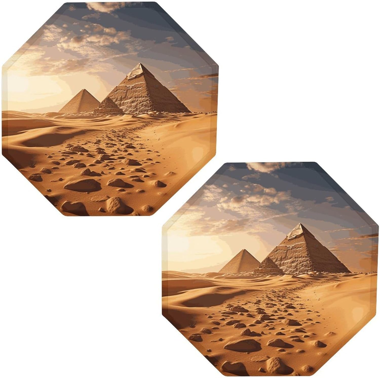 Ctagon Metal Sign for Home, Modern Display Plate for Kitchen, Pyramid Africa Desert Plates Accent Hanging Wall Decorations 3PCS for Living Room, Bedroom, Hallway, Hotel