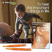 Vista 4 de JB White Paquete de 8 filtros de cera para audífonos compatibles con audífonos Starkey Hear Clear - altura: 0.059 in Diámetro 0.067 in, naranja