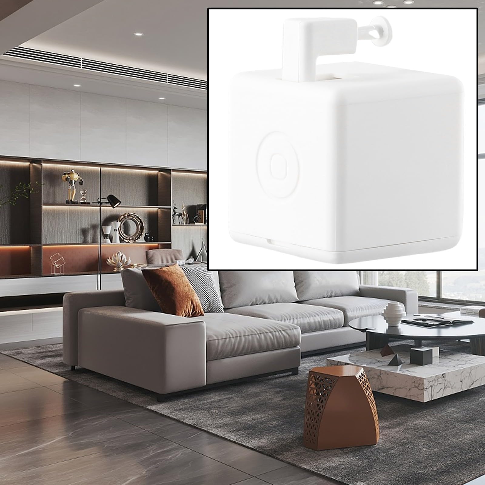 Bouton poussoir sans fil avec WiFi, application à distance et commande vocale pour lumières, appareils électroménagers, installation sans câblage, distance de poussée et minuterie réglables, alimenté