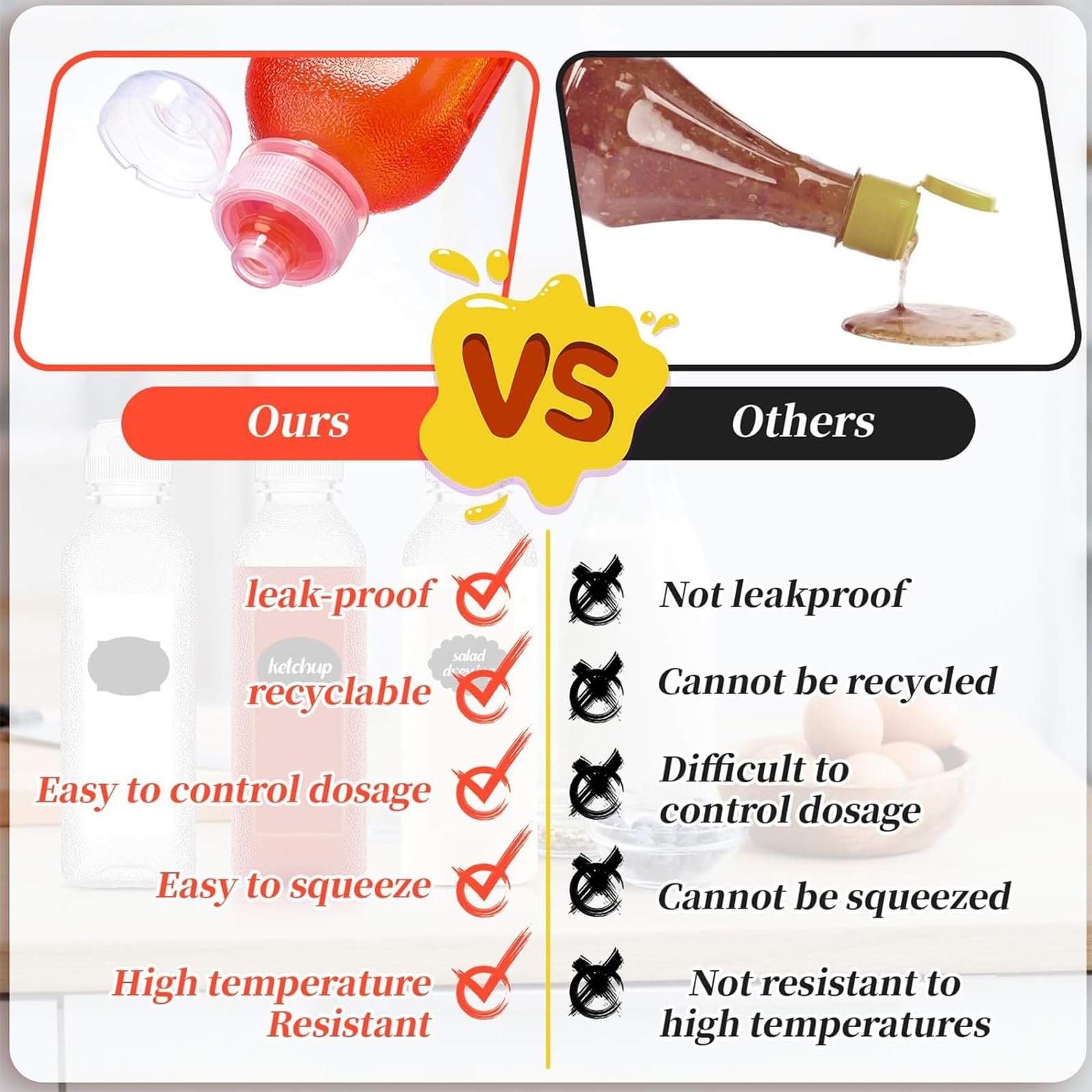 3 Piezas Botellas de Condimentos, 300ml Dispensador de Botellas de Plástico, Dispensadora de Condimentos, Botellas Dispensadoras a Prueba de Fugas para Salsa Picante, Aceite de Oliva