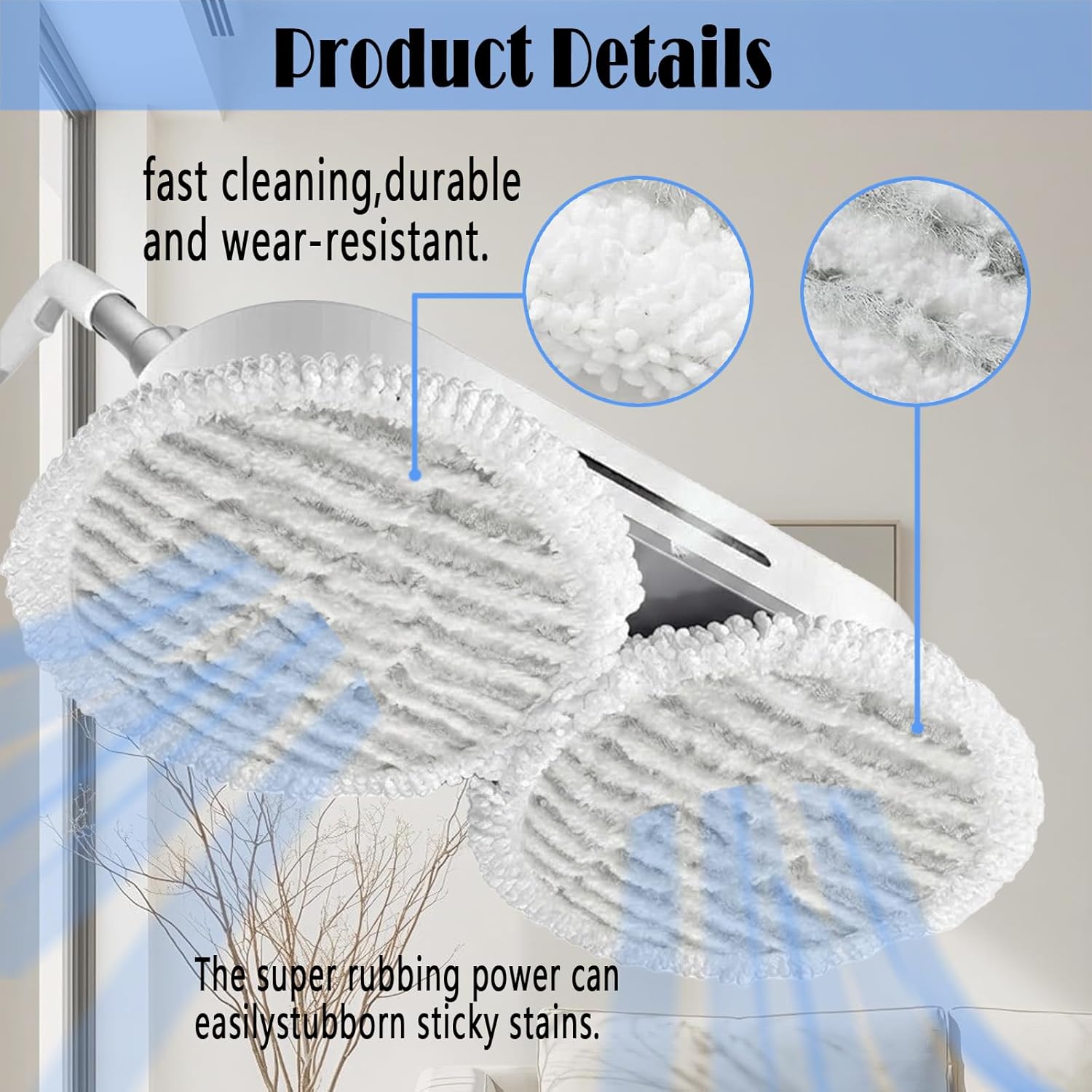 VOID & VESSEL Washable Round Mop Pads Compatible with Shark Steam and Scrub Mop S7000 S7201 - Thickened Microfiber Anti-Shedding Refills, 10 PC