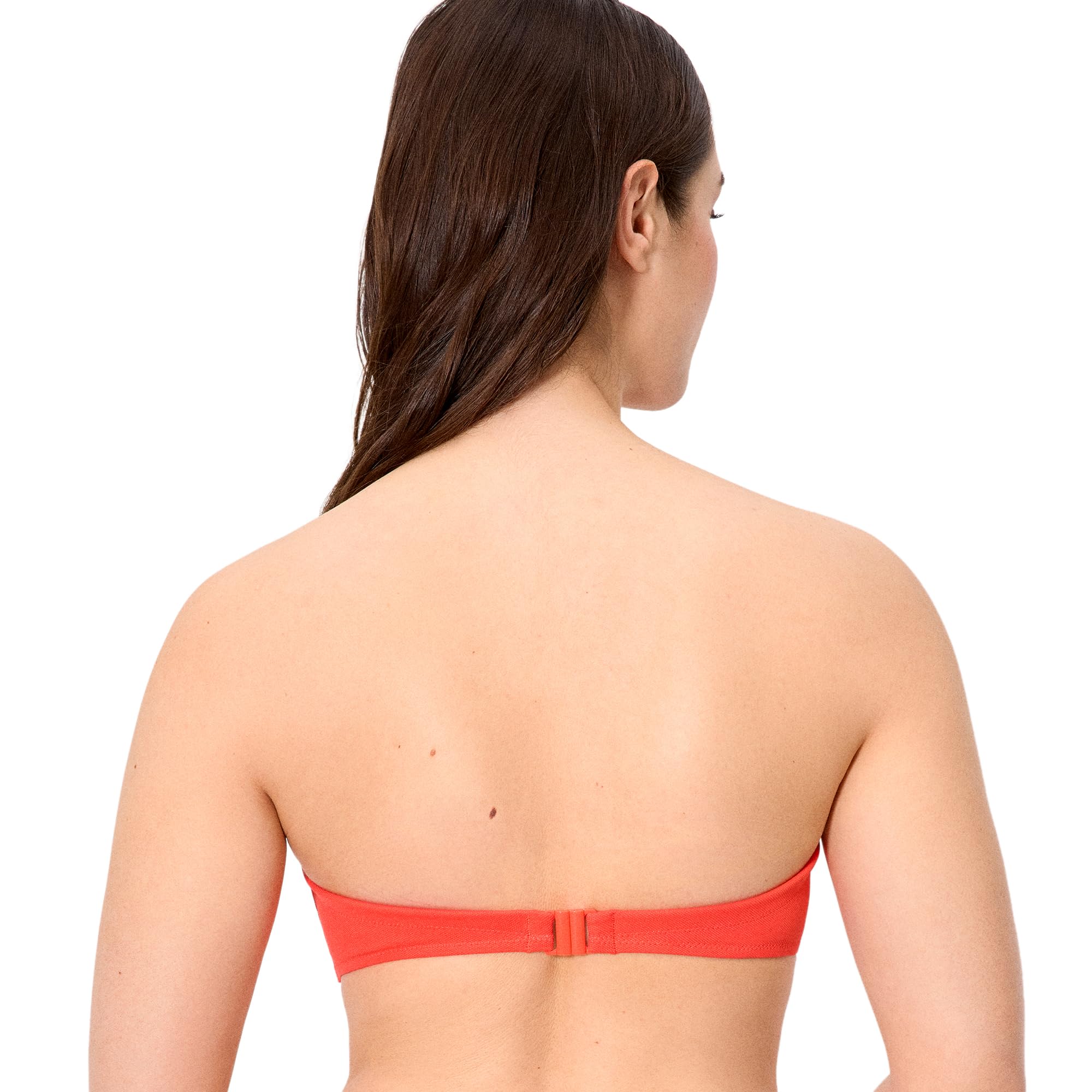 YSABEL MORA. Top Bikini Bandeau Micropiqué Coral Copa C. Sujeción Y Versatilidad con Aro Y Relleno. Tirantes Regulables Y Desmontables para Mayor Comodidad. Colección Sunset.