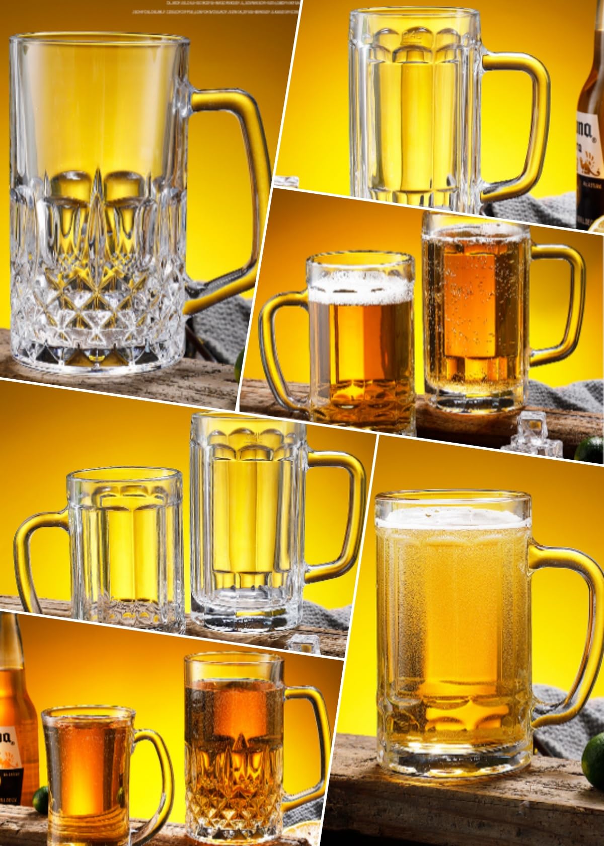 Amazon.co.jp: Haiyunhome ビールグラス ジョッキ 大容量取っ手