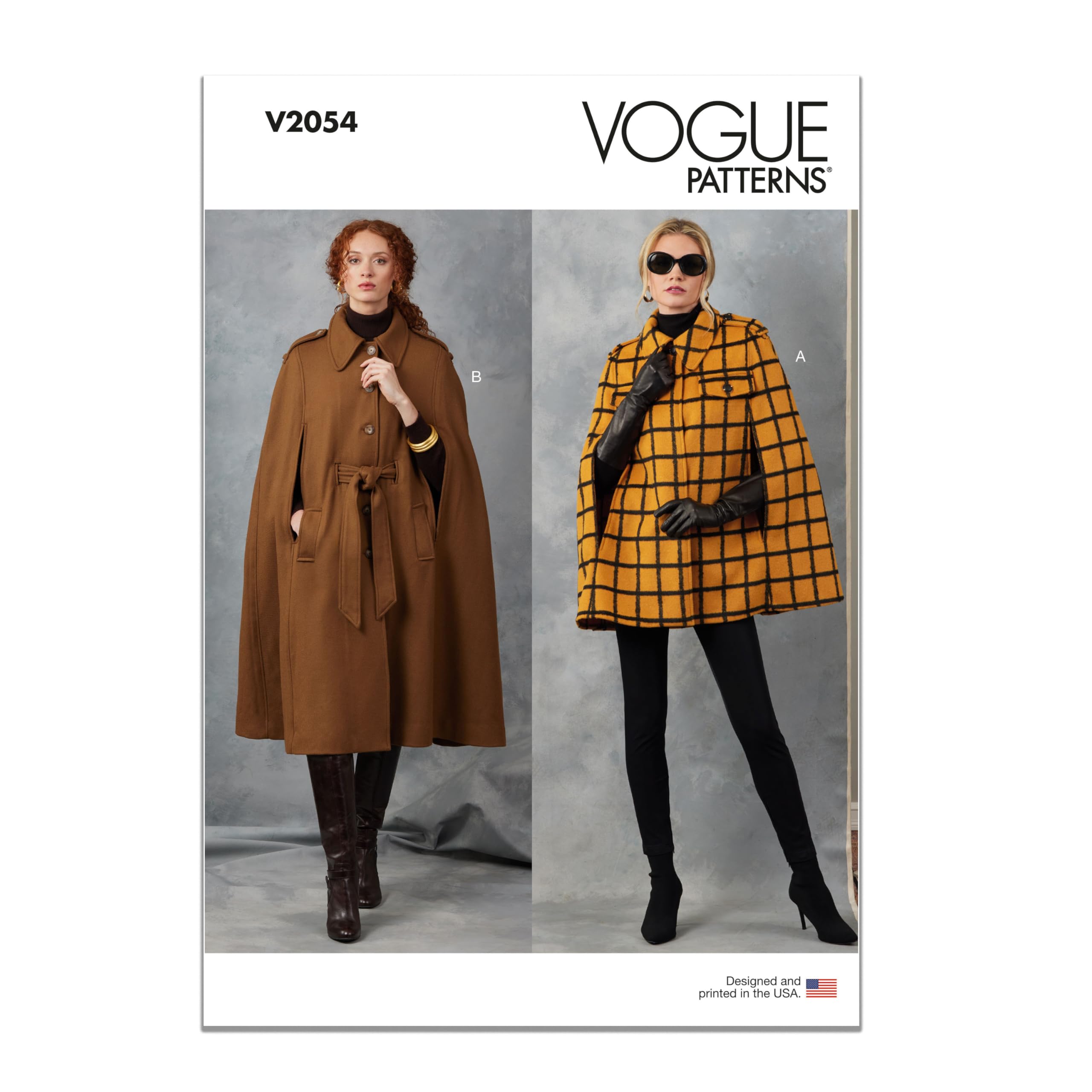 Amazon.com: Vogue V2054A Misses' Unlined Capes and Belt Sewing