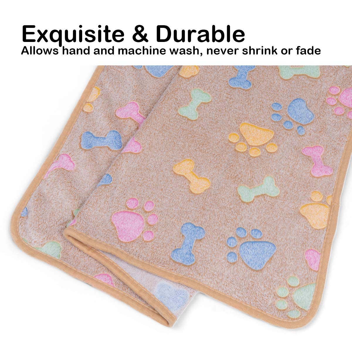 Dono 1 lot de 3 couvertures pour chiens de grande taille, 152,4 x 127 cm, couverture polaire super douce et moelleuse avec imprimé os de pattes, couverture pour grands chiens, couverture douce pour