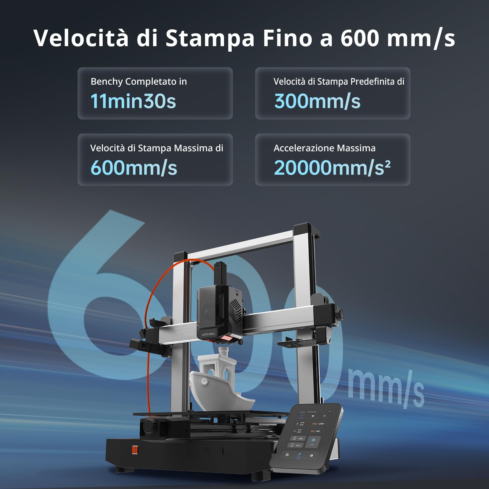 ANYCUBIC Stampante 3D Kobra 3 V2 Combo, Stampa Multicolore (4-8 Colori), Asciugatura e Stampa, 600 mm/s ad Alta Velocità, Livellamento Automatico LeviQ 3.0, Lavoro con i Principali Filamenti
