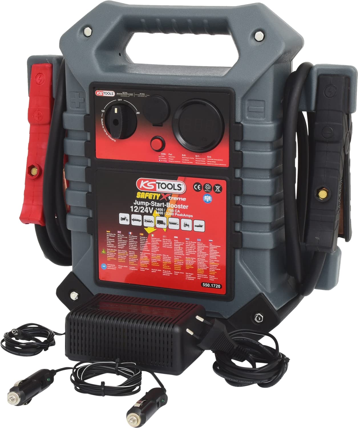 KS Tools 550.1720 Booster per batterie 12 V + 24 V - starter mobile 1400 A
