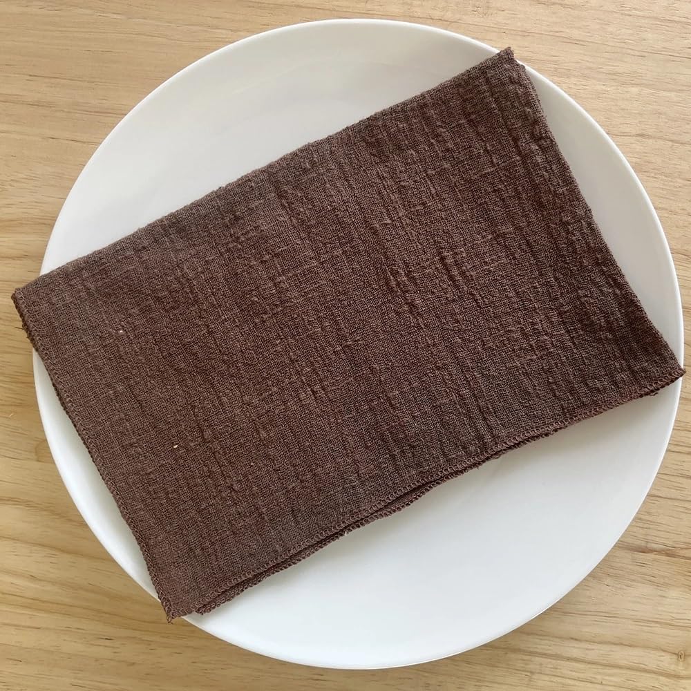 cloth napkins, 24PCS Cotton Gauze,Napkin Muslin Tea,Cheesecloth For Wedding Party Rustic Table Decoration(Brown)