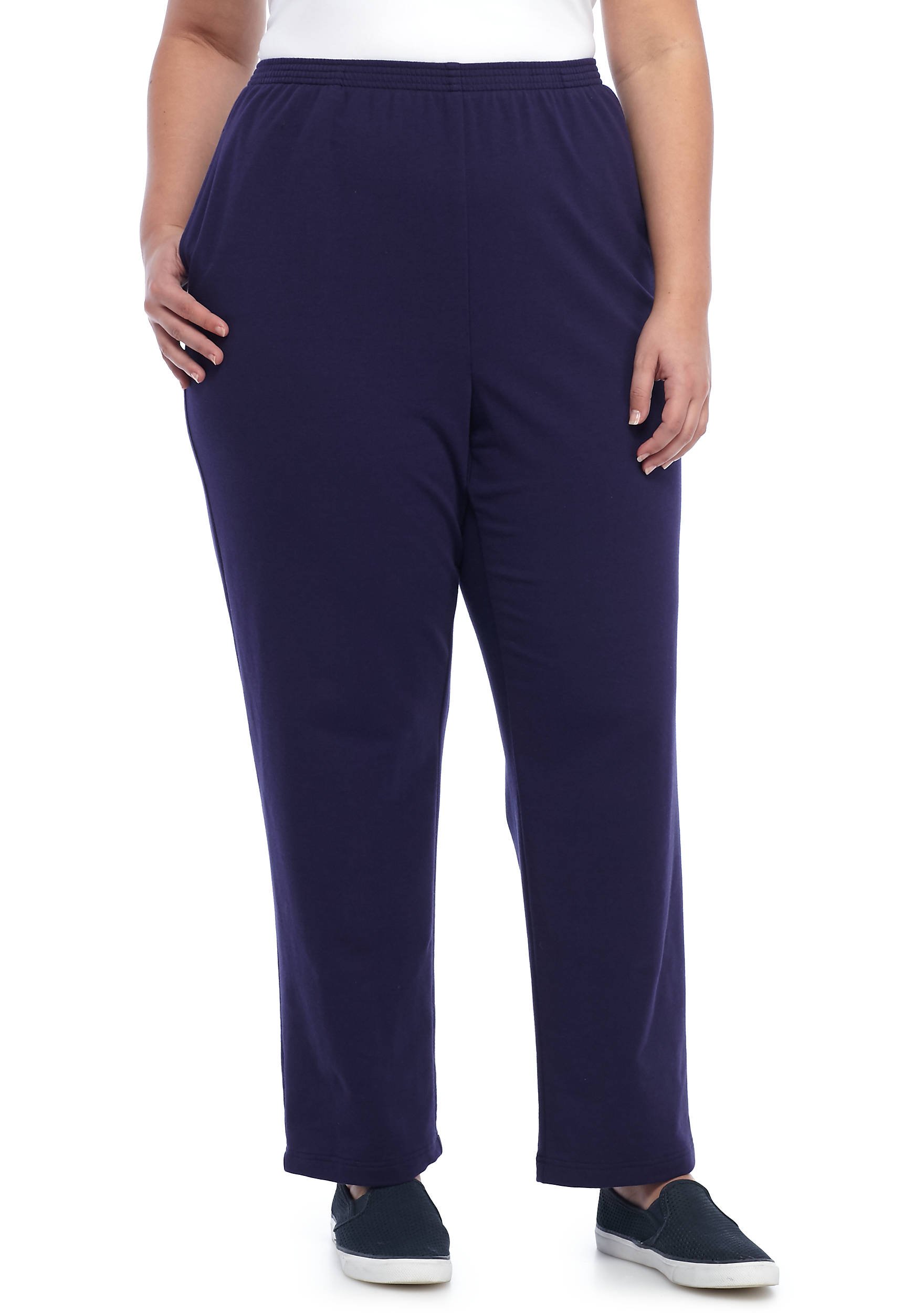 Alfred Dunner Womens Plus Royal Jewels Proportioned Knit Pants