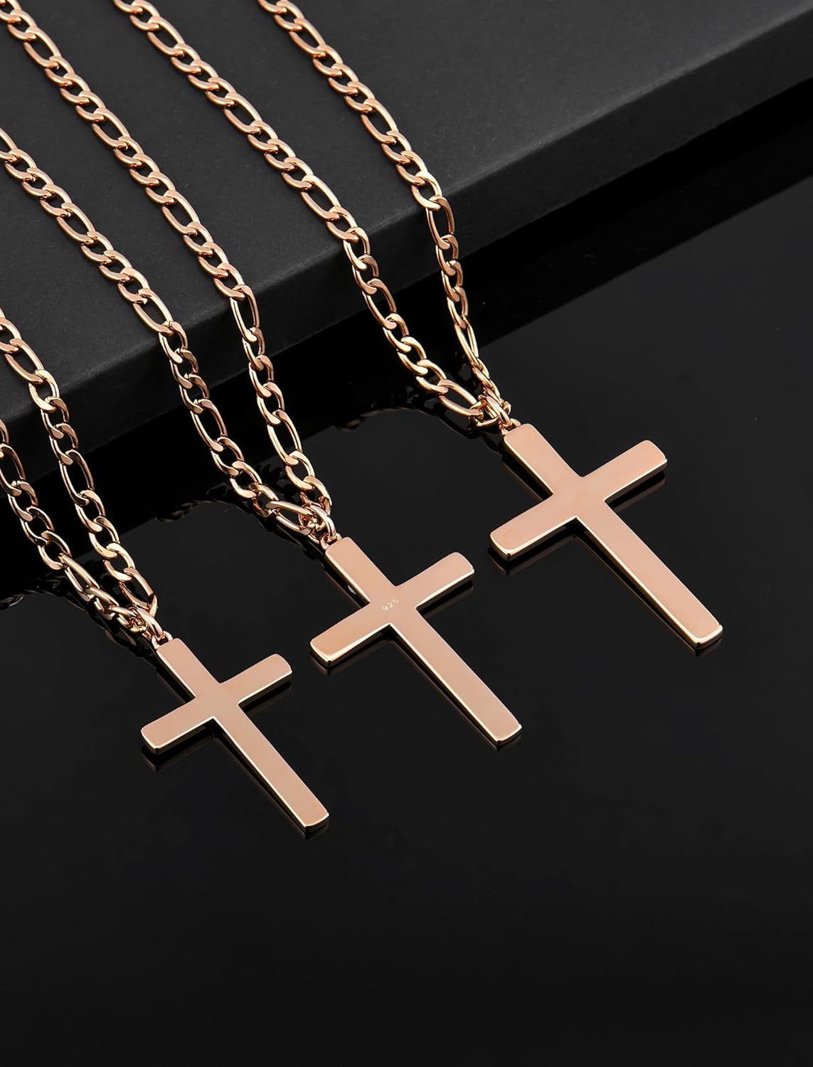YL High Polished Cross Necklace for Women 925 Sterling Silver Plain Cross Pendant Simple Jewelry for Men (1.57-1.97") - Image 2