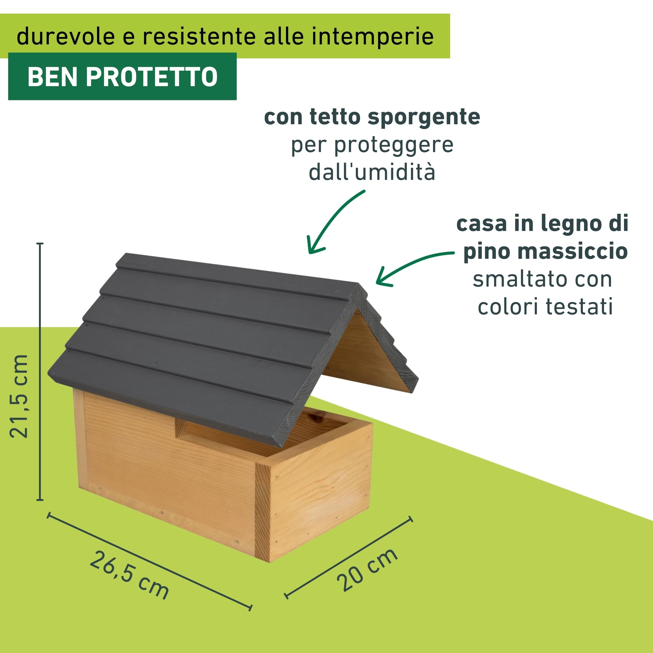 Windhager cassetta nido per uccelli Loggia, cassetta nido semiaperta per uccelli che nidificano a metà, ad esempio merli, pettirossi, legno, casetta per uccelli, resistente alle intemperie