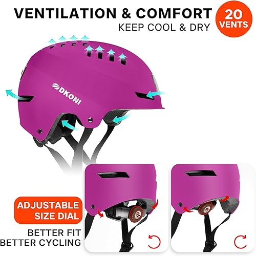 Miniatura 6 de Casco de bicicleta con luces LED, casco de bicicleta para viajeros, casco de ciclismo recargable por USB, casco de luz LED frontal y trasera, para