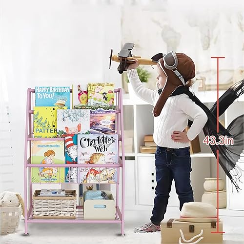 Miniatura 5 de aboxoo Estantería infantil pequeña independiente para habitación de los niños, estantería de 18 pulgadas, organizador de juguetes, estantería