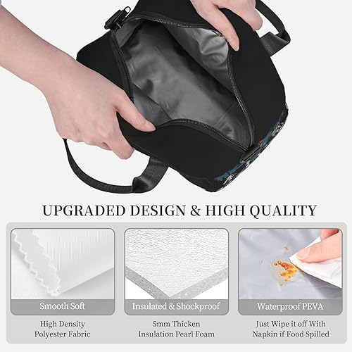 Miniatura 5 de Lonchera para niños, kit reutilizable de bolsa de almuerzo para niños, espaciosa lonchera de anime con soporte para botella de agua, bolsa de
