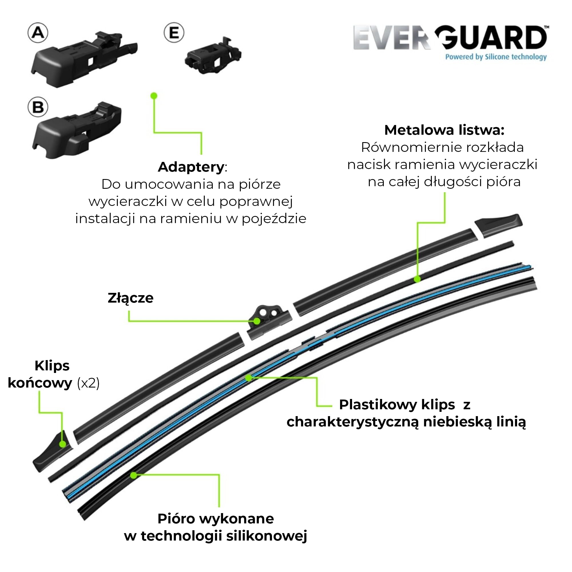 Valeo Everguard - Premium - VSF53 - Wycieraczka w Technologii Silikonowej - Długość: 530mm (1 szt.) - Przód - 566008