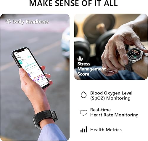 Miniatura 5 de BRIBEJAT Reloj inteligente para hombre, rastreador de actividad física, podómetro de pantalla HD de 1.32 pulgadas con SpO2monitor de frecuencia