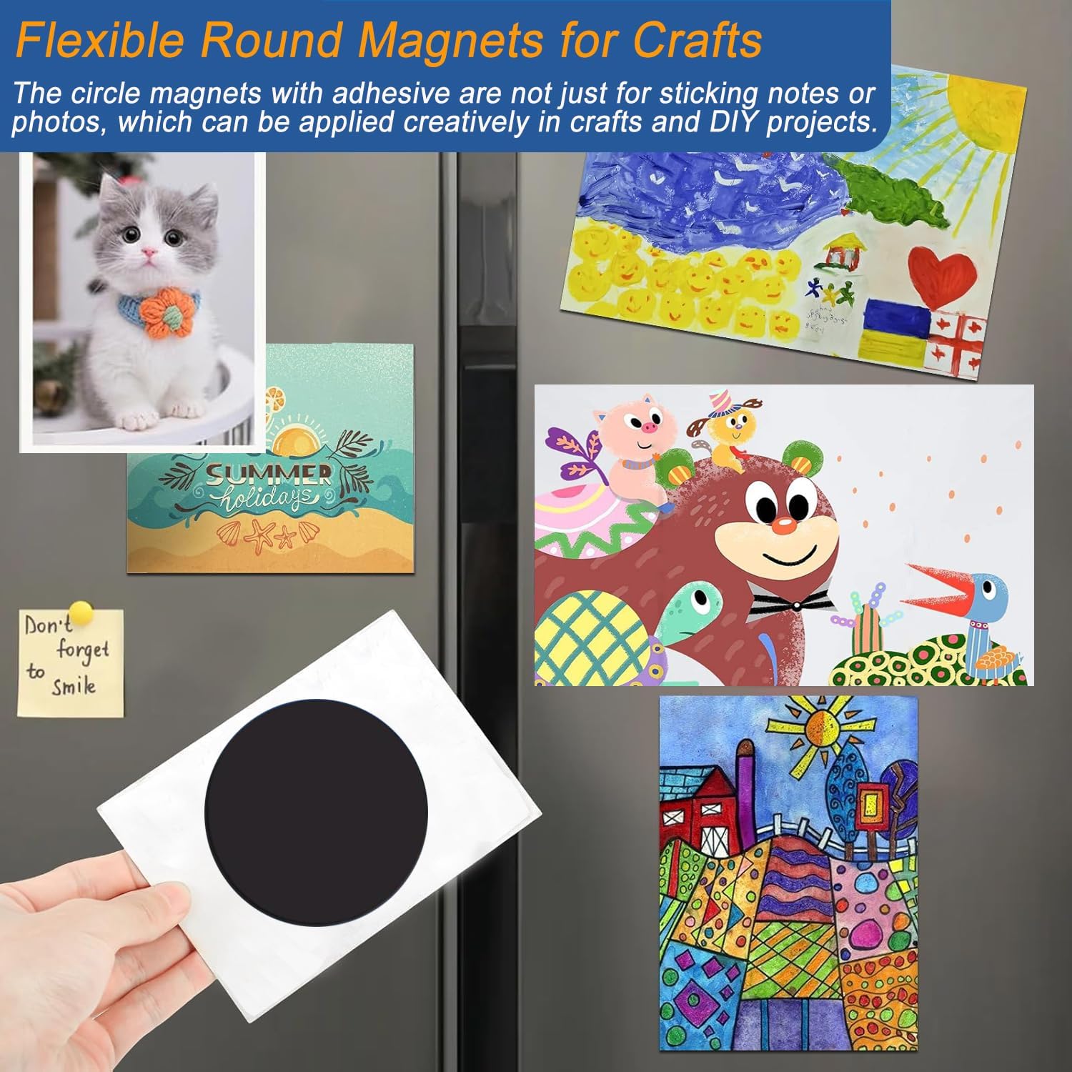 Flexible Magnetic Dot with Self Adhesive,Big Round Magnets with Adhesive Backing for Crafts Whiteboard, Refrigerator Crafts DIY School,18 Pcs 60mm Diameter 2.36”x 0.08”