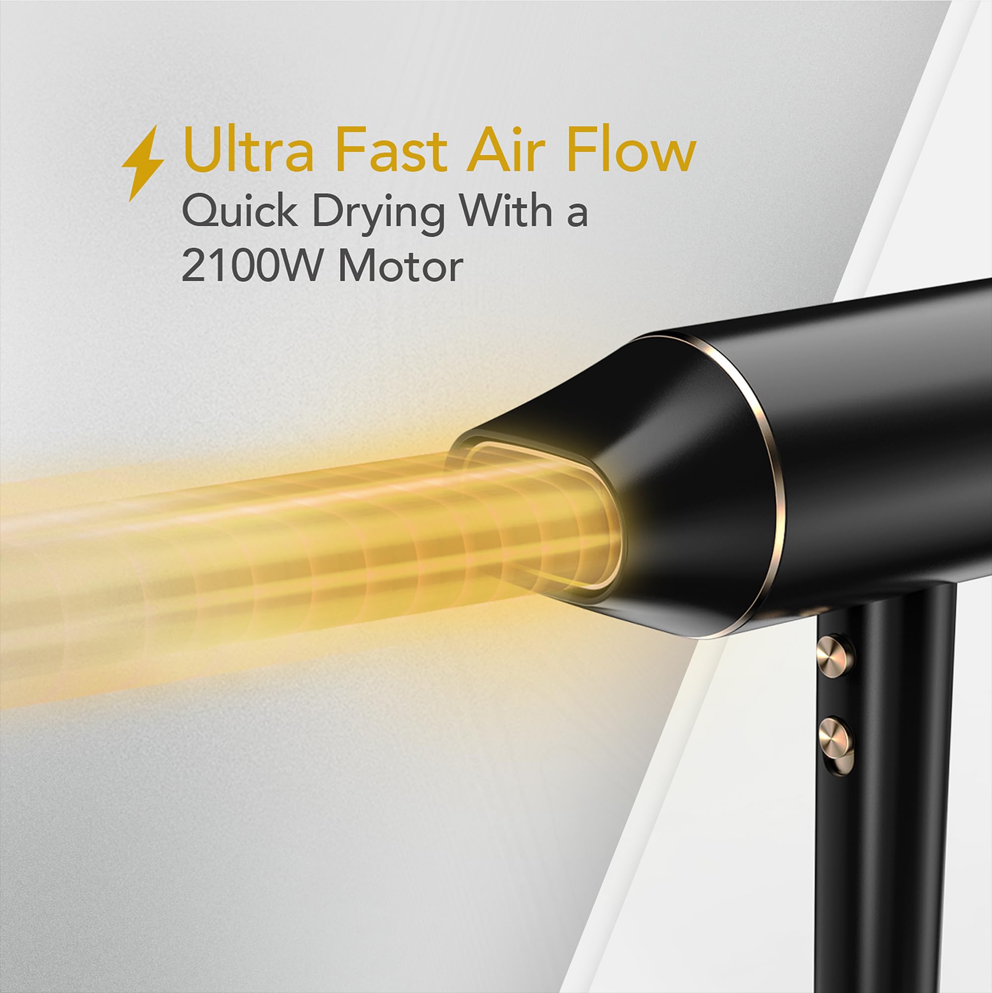 WAHL Ionic Flow Hairdryer, séchage professionnel, sans frisottis, puissant, léger, jet d'air froid, concentration de chaleur, diffuseur, vitesse rapide, coiffage, compact, voyage
