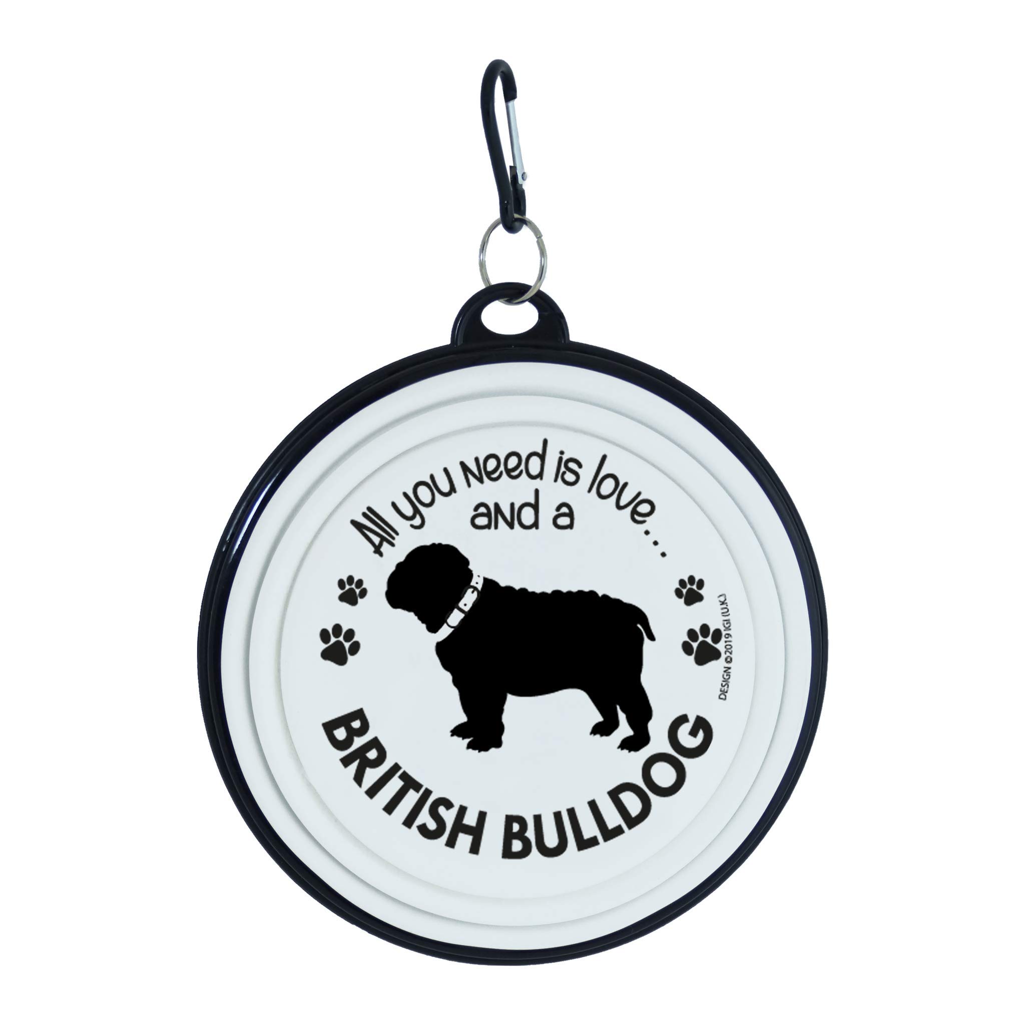 Travel Dog Bowls - Collapsible Bowl - Large Dogs (British Bulldog)