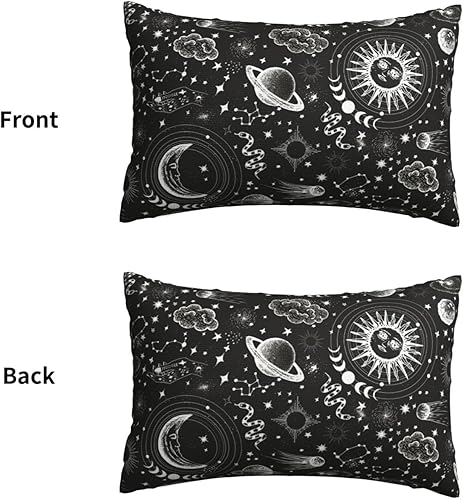 Miniatura 4 de Funda de almohada de sol y luna de 16 x 24 pulgadas, fundas de almohada con cremallera oculta, funda de almohada lumbar, tamaño Queen, fundas de