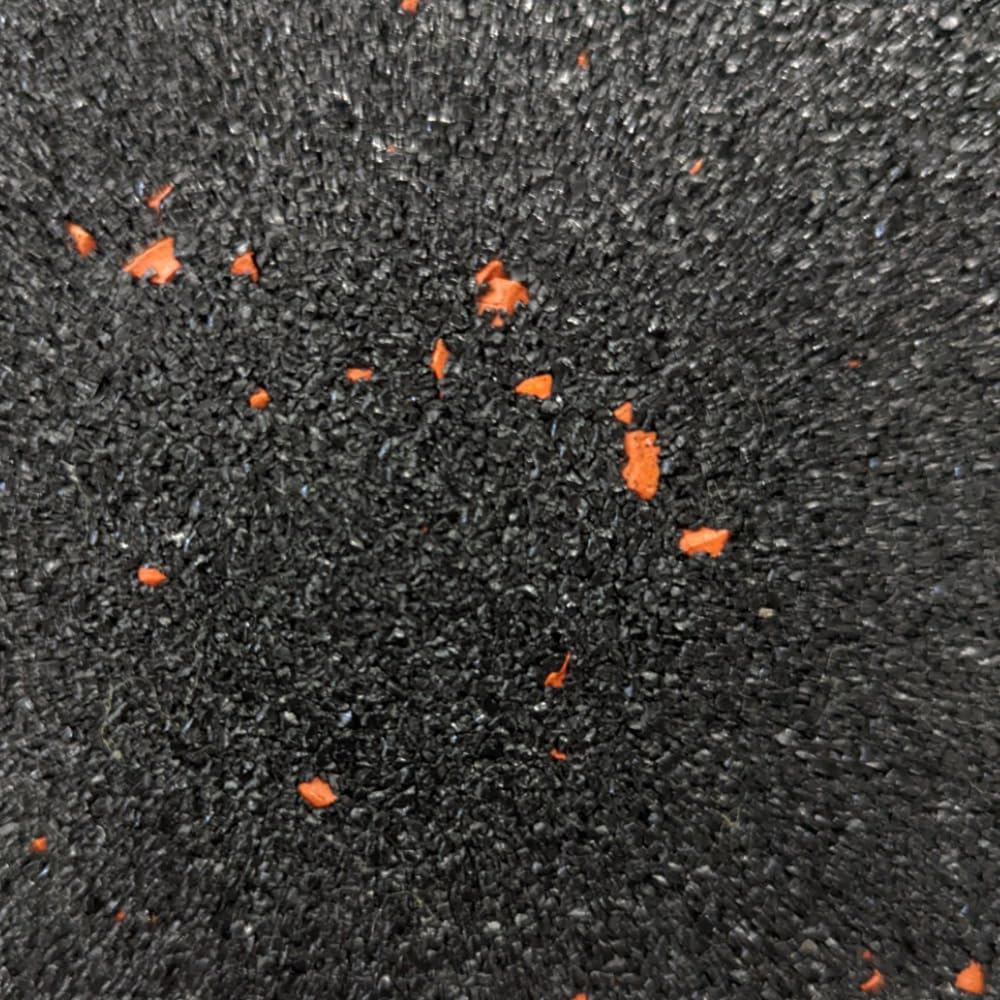 Rubber Crumb Gym Floor Tiles - Heavy Duty Non-Slip Commercial Grade Gym Mats - 1m x 1m (Orange Fleck, 10mm Thick)