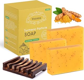 3 paquetes de barra de jabón de cúrcuma, jabó...