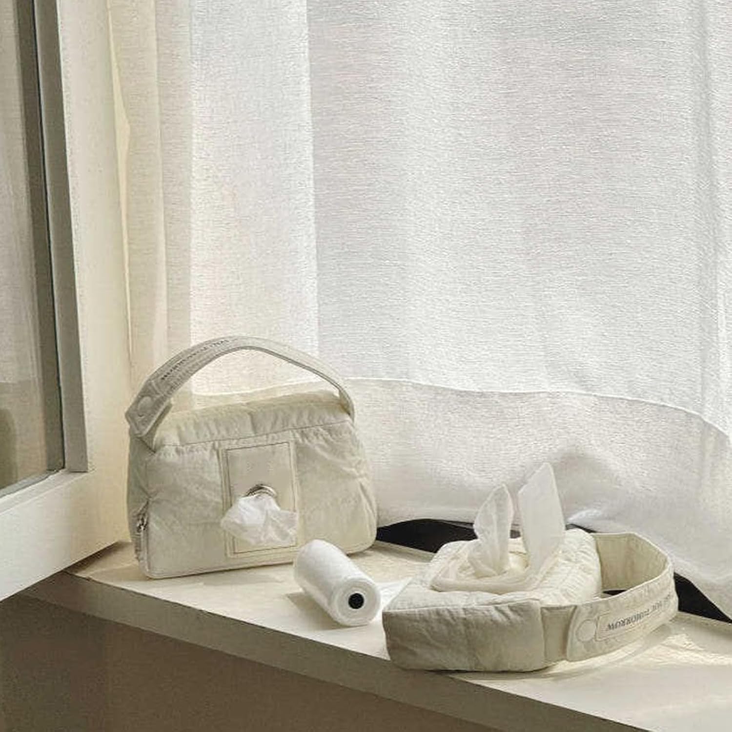 Compact Reusable Baby Wipes Holder for Stroller Organiser Portable Tissue Case Box with Handle Rope