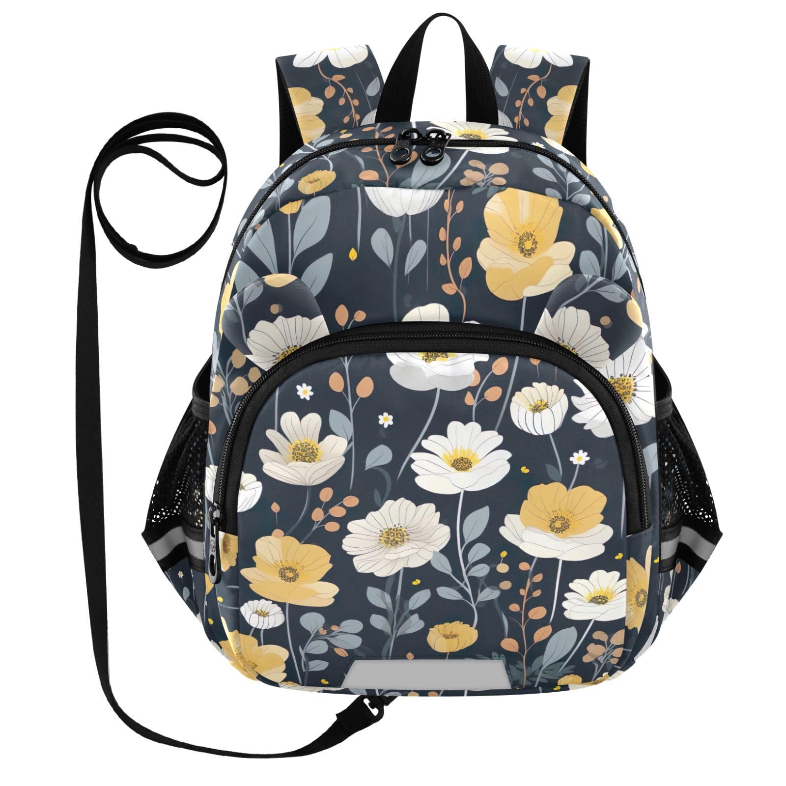 Floral Spring Flowers Toddler Harness Backpack for Boys Girls 3-6 Years Kids Backpack with Anti Lost Safety Leash Child Leash Backpack for Travel Preschool Walking